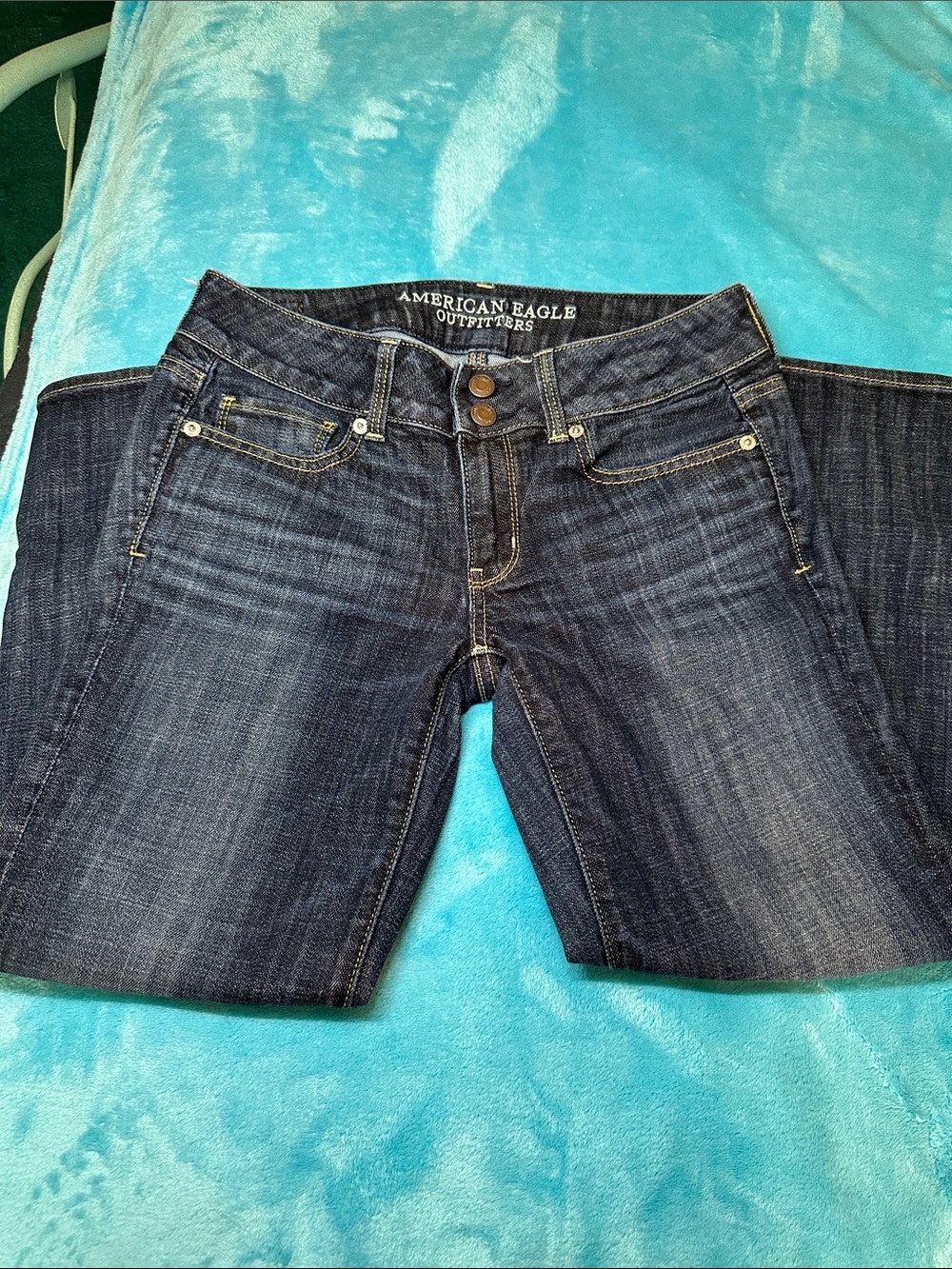 American Eagle Outfitters Womens Dark Blue crop stretch capris